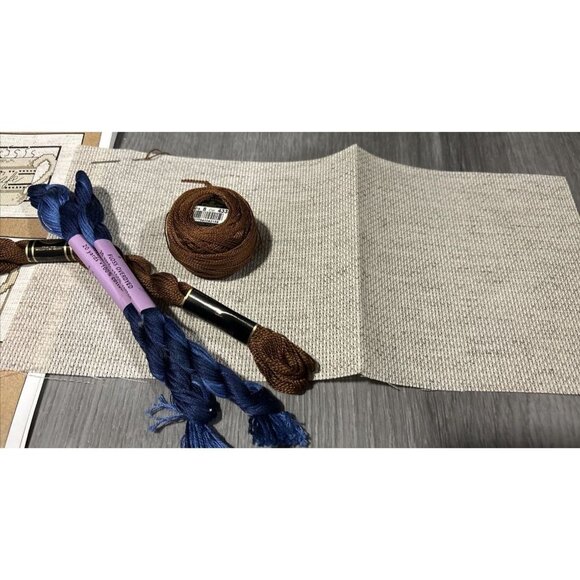 Break Time‎ Coffee Tea Cross Stitch Pattern Fabric Thread Kit - Picture 3 of 5